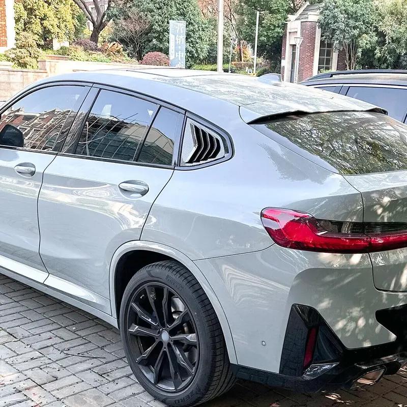 For BMW X4 G02 2018-2024 Car Rear Louver Window Side Shutter Cover Trim Sticker Vent Scoop ABS Carbon Fiber Black Accessories