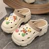 Women's Baotou Platform Trend Heighten Hole Shoes Outdoor Non Slip Lightweight Comfortable Sandals Hawaii Casual Half Shoes