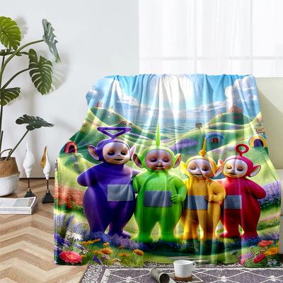 Teletubbies Theme Printed Blanket - Perfect for Couch, Bed, Travel & Outdoor Use | Machine Washable, Cozy & Durable.