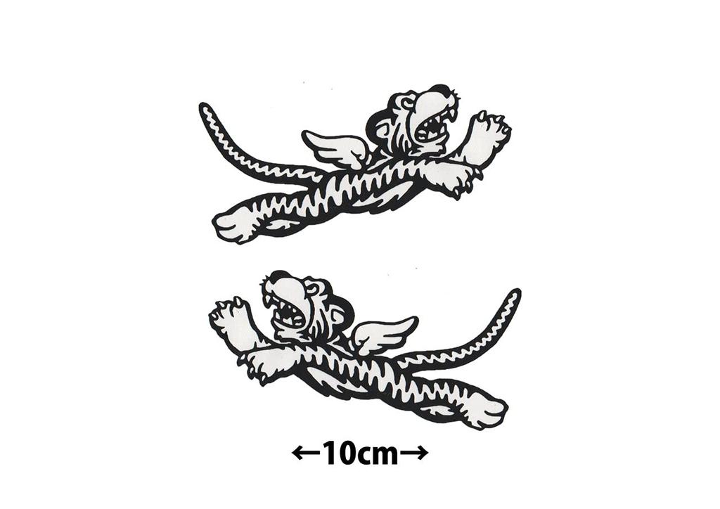 Cutting Stickers FLYING TIGER Left and Right Set Matte Black Tiger Tiger