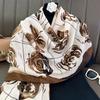 New Korean version of Xiaoxiangfeng camellia cotton and linen scarf, foreign style, fashionable and versatile, autumn and winter neck protection