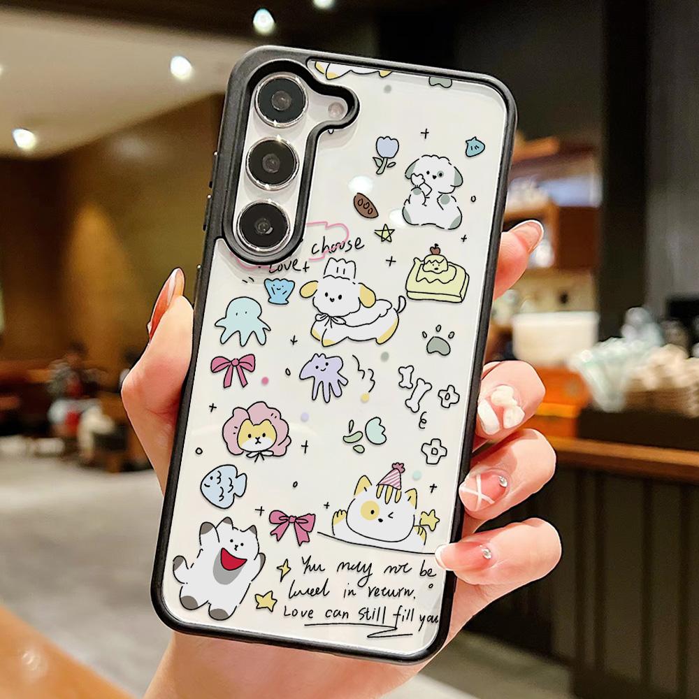 Custodia per Telefono Animali Cartoni Animati Per Samsung Galaxy S26 Ultra Case S25 S24 FE S23 A17 A07 A56 5g A16 A55 A54 A36 A26 Cover Trasparente Opaca