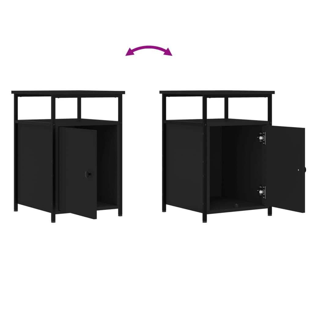 Nightstands (2 pcs) Black 40 x 42 x 60 cm Engineered Wood