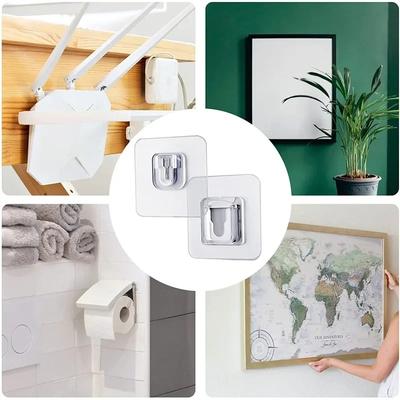 5/10/20 Double-Sided Adhesive Wall Hooks Hanger Strong Transparent Suction Cup Sucker Hooks Kitchen Bathroom Storage Plug Socket Holders