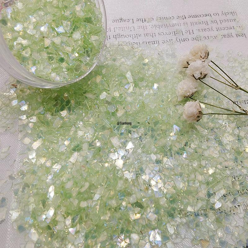 Handmade Iridescent Glass Shard Nail Art Decorations