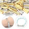 50-100pcs 4mm 6mm Hole Tube Copper Spacer Beads Connector Straight Tube For Jewelry Making DIY Chock Necklace Making Wholesale