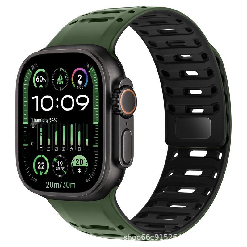 Compatible Apple iWatch Ultra Sport S10 Breathable Magnetic Silicone Band S11 New