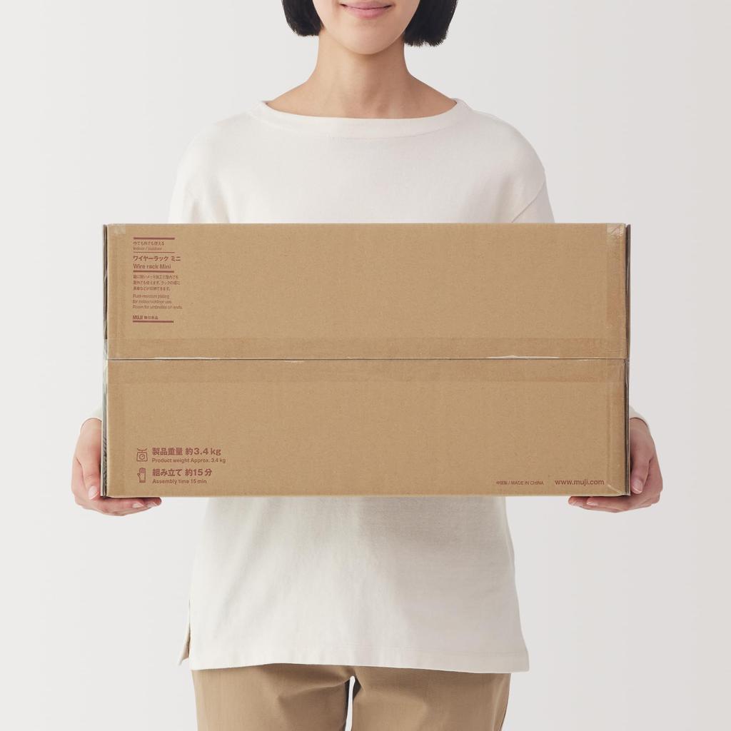 MUJI Mini Wire Rack for Indoor and Outdoor W X D X 83413569 Use, Approx. 48.5cm 27.5cm 52.5cm H,