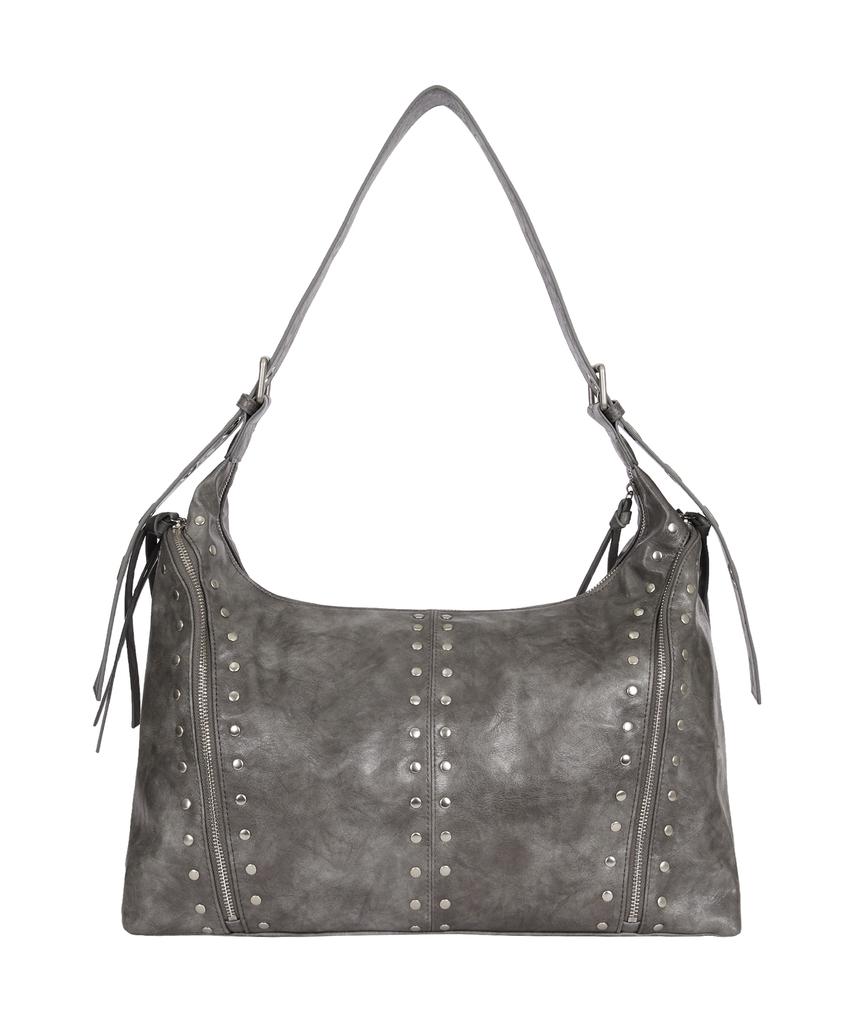 Illigo Leaf Eyelet Big Shoulder Bag Charcoal