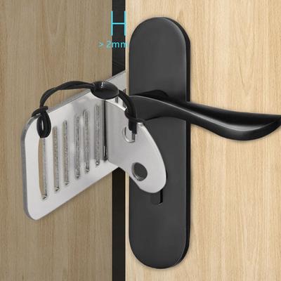 Cerradura de Seguridad para Puerta Portátil Cerradura de Puerta Antirrobo Resistente Tapones para Puerta Prevenir la Violencia Duradero Acero Inoxidable Tope de Puerta Mujeres
