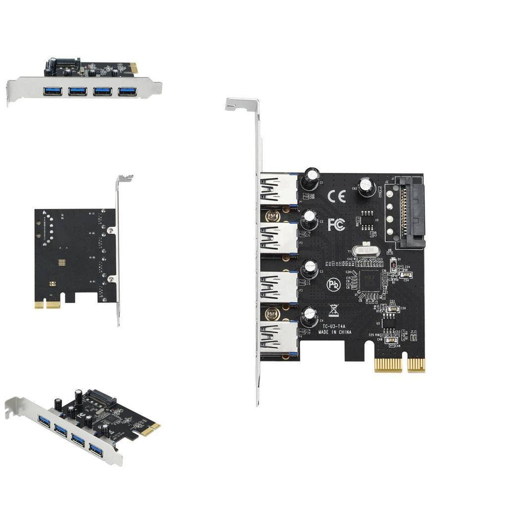 Pcie Usb30 Expansion Card With Four Ports For Desktop Computer Data Transfer
