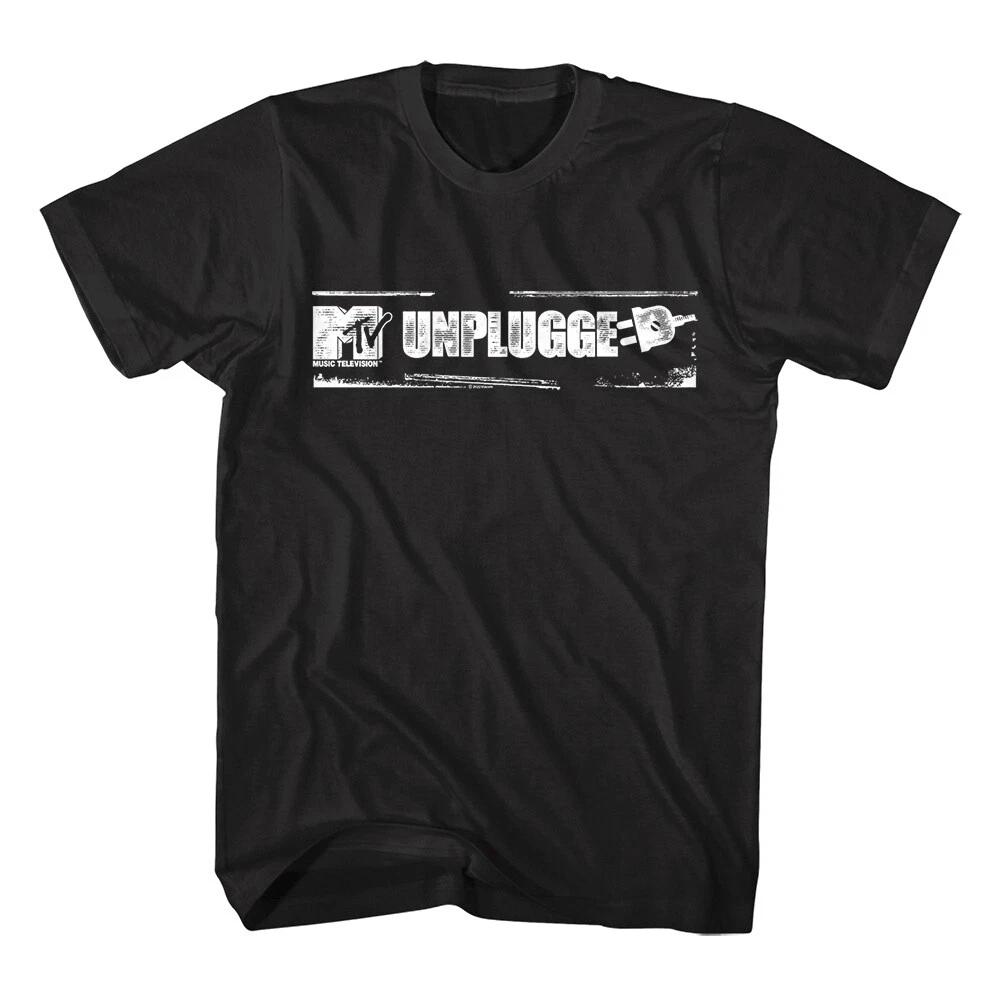 MTV Unplugged Logo Men s T Shirt Acoustic Musical Showcase Rock Album Chart Hit XL