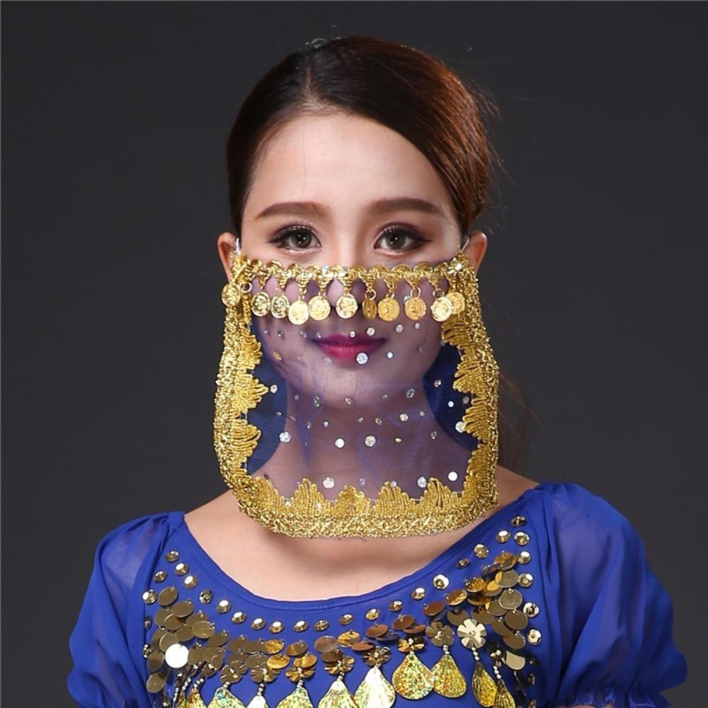 Multiple Colors Belly Dance Veil Polyester Dance Performance Accessories  Women