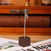 Wooden Memo Clip: Vertical Label Stand for Desktop Decoration, DIY Retro Base Card and Paper Display