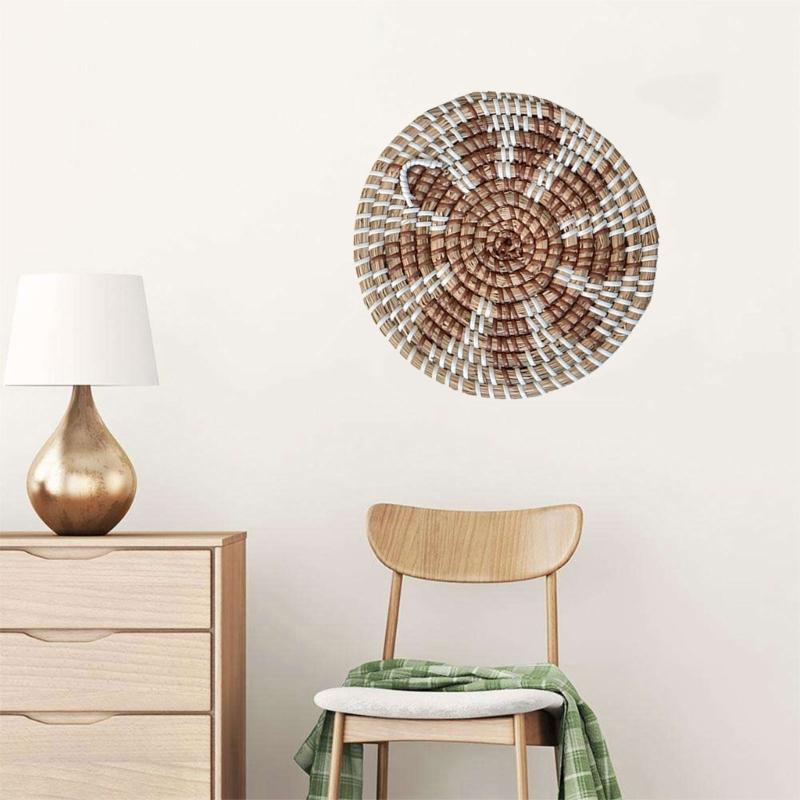 Bohemian Ethnic Circular Wall Decor Homestay Living Room Straw Woven Hanging Woven Background Dekoration