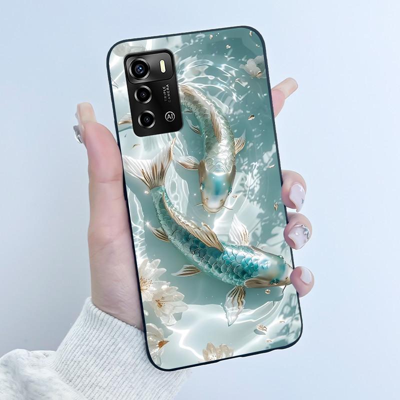For ZTE Blade V40 Vita / V41 Smart Phone Case Luxury Cute Love Rabbit Funny Black Cover Shell Soft Silicone Protective Casing
