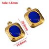 2pcs Stainless Steel Dark Blue Enamel Retro Anklet Charm Bohemia Pendant Base for DIY Earring Necklace Vacation Jewelry Findings