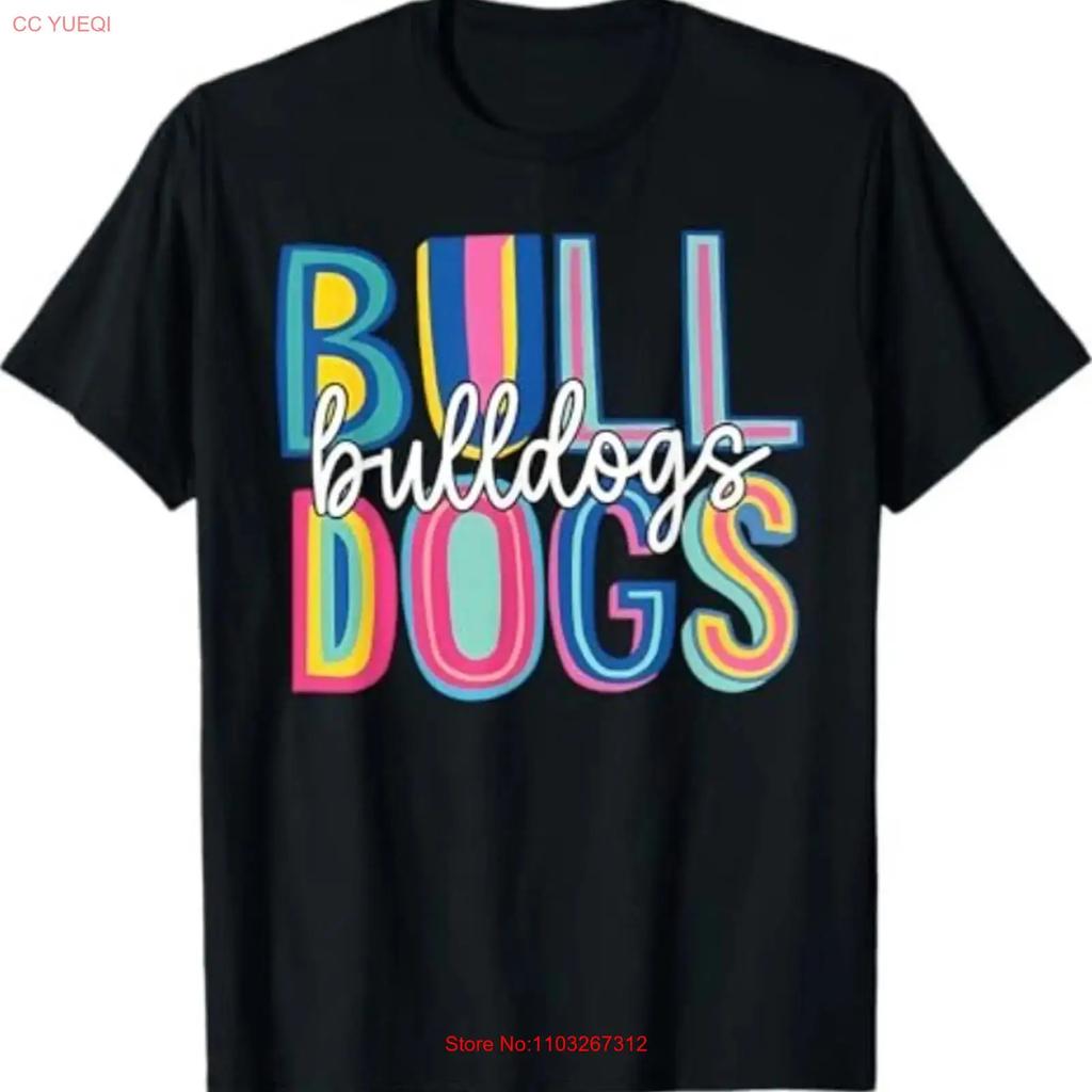 Bulldogs School Mascot Back To Team Spirit T Shirt Vintage Graphic Versatile Streetwear Slightly Breathable