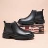 Men's Shoes Winter 2025 New Platform Casual Leather Shoes Men's High-top Thermal Tooling Martin Boots British Chelsea Boots