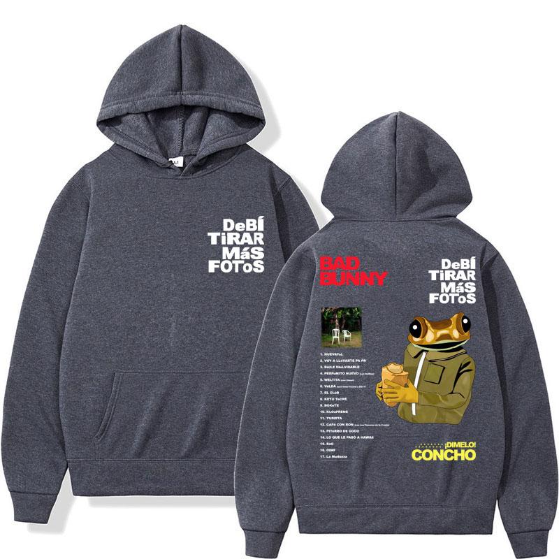 Bad Bunny Debi Tirar Mas Fotos Album Tour Hoodies Herren Damen Mode Hip Hop Sportbekleidung Fleece Warm Übergroße Mäntel