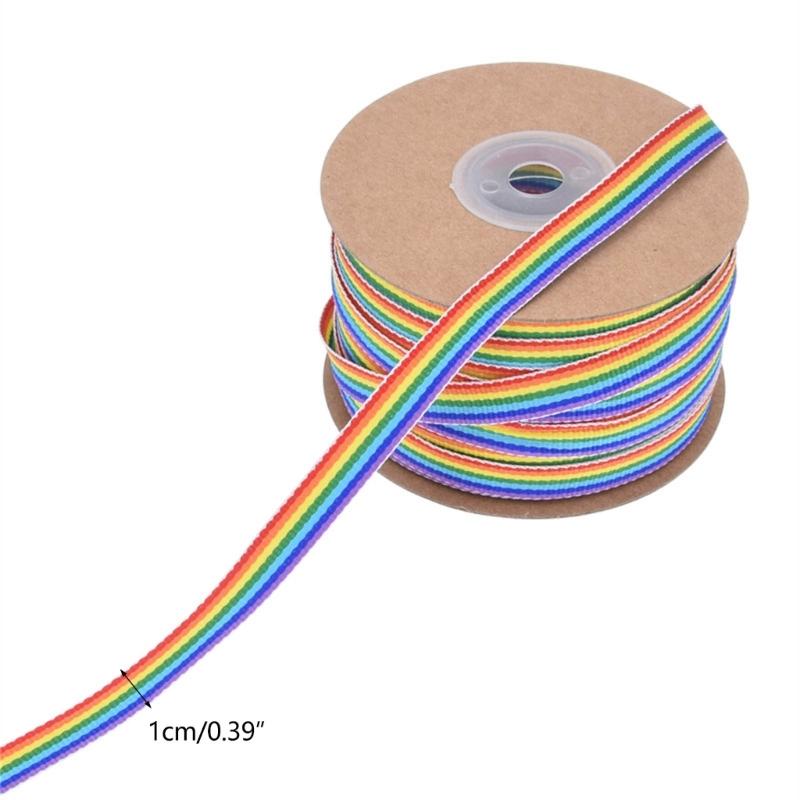 50 Yards Regenbogenfarbenes Band Valentinstagsband Polyesterband zum Geschenkverpacken Bastelpaket Dekorationen