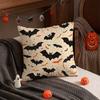 Halloween Scary Bats Pillow Case Short Plush Double-Sided Print Square Throw Pillow Covers Sofa Home Cushion Decor
