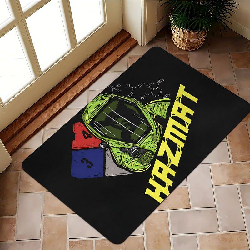 1pc Hazmat Suit Rug – Protective Gear Design, Soft Mat for Entryway, Living Room, Bedroom Door Mat Entrance