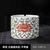 Creative Painted Flower Ceramic Ashtray Dustproof Office Ashtray with Lid Home Cylindrical Ceramic Ashtray Gift Home Decoration