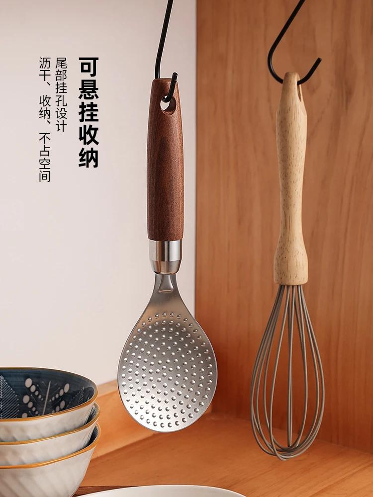 Japan Style-style Rice Shovel Nice Non-stick Rice Spoon 304 Stainless Steel Wooden Handle Rice Spoon Household Rice Cooker Rice Spoon