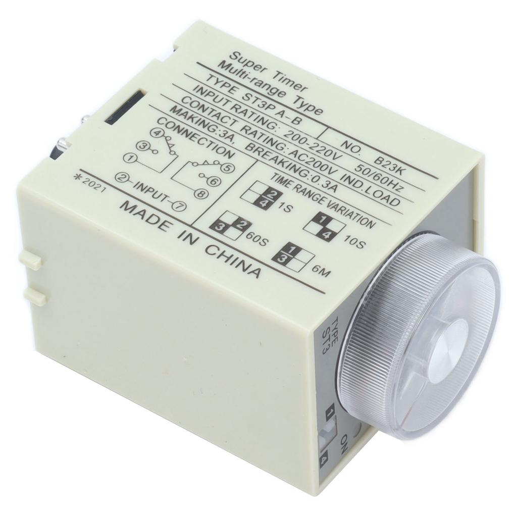 BERM Time Relay Adjustable Power On Timer Delay Accessory Replacement Part ST3PAB(AC220V )