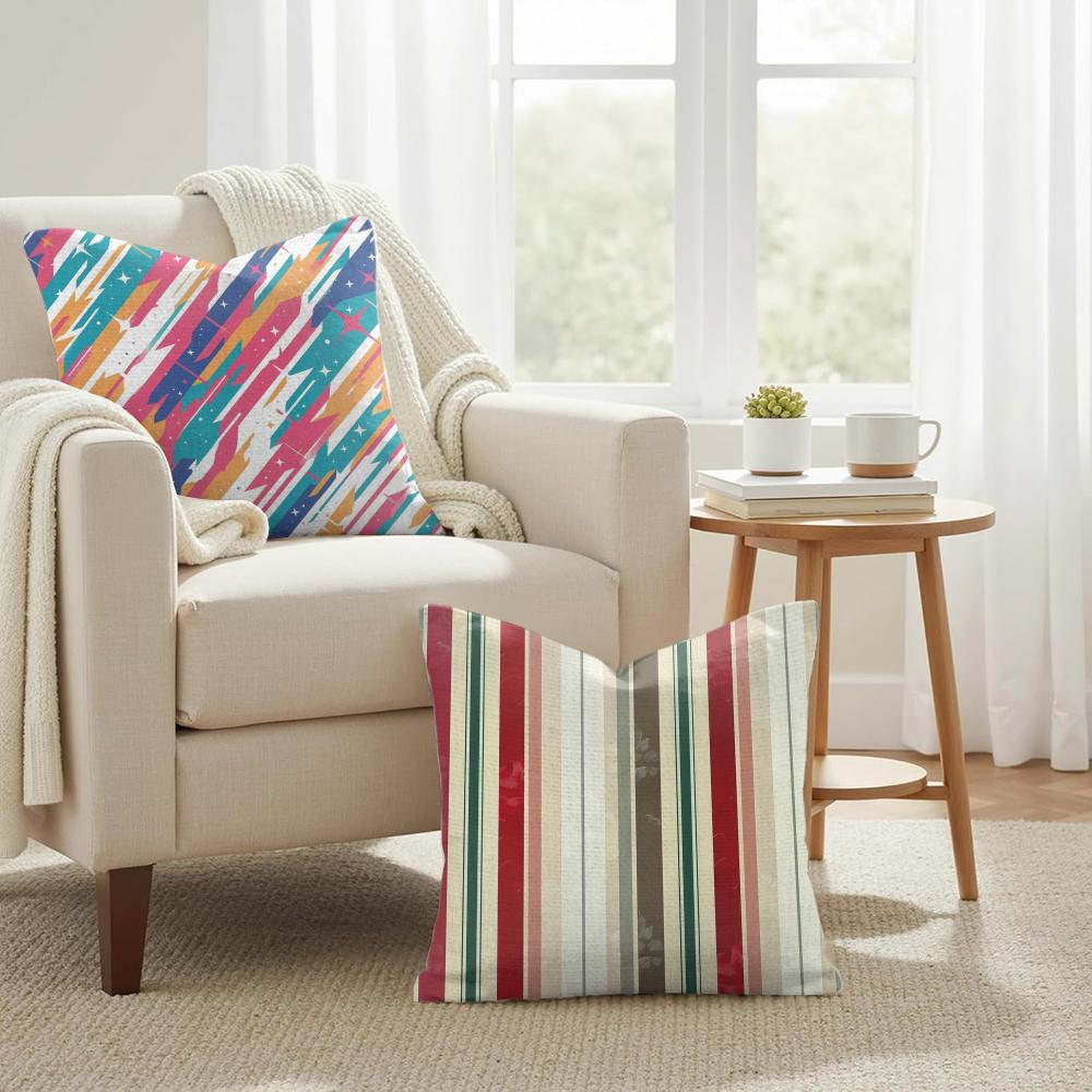 Classic Striped Cushion Cover Natural Linen Organic Fabric DoubleSided Printing Couch Pillow Covers Home Decor