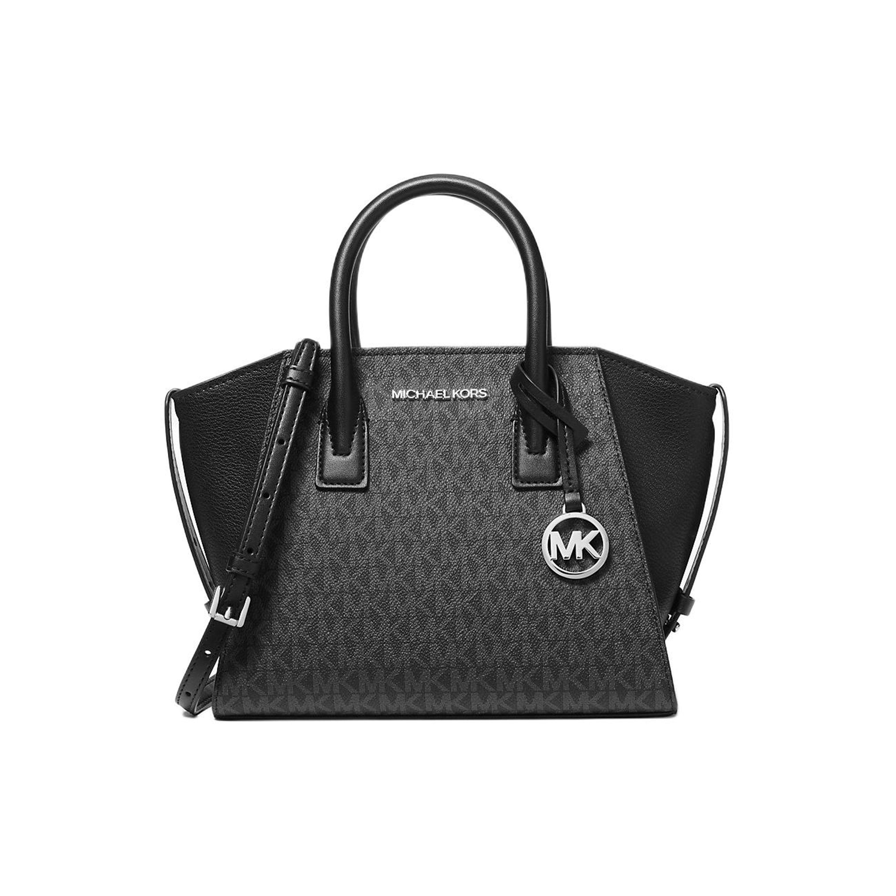 

Michael Kors Logo Print Coated Canvas Tote Shoulder Crossbody Bag Small Women bags Black 35F1S4VM2B-BLACK Basic Set (Bag+Dust Bag)