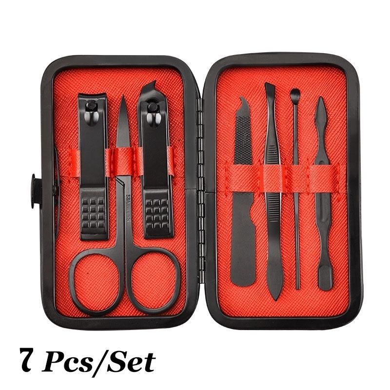 Stainless Steel Nail Clipper Cutter Trimmer Ear Pick Grooming Kit Manicure Pedicure Toe Nail Tools