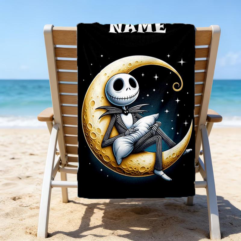 1pc Jack2 Beach Towel with Custom Name, Beach/Swimming/Bath/Picnic/Camping Towel, Suitable for Seaside Beaches