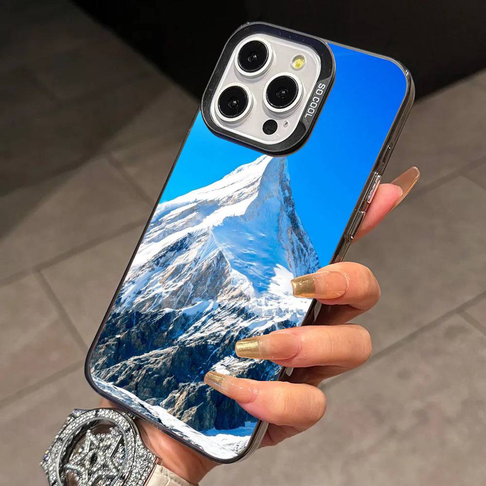 Zermatt Matterhorn Swiss Mountain Phone Case For iPhone 17,16,15,14,13,12,11 Plus,Pro MaxColorful Silver Phone case Funda Cover