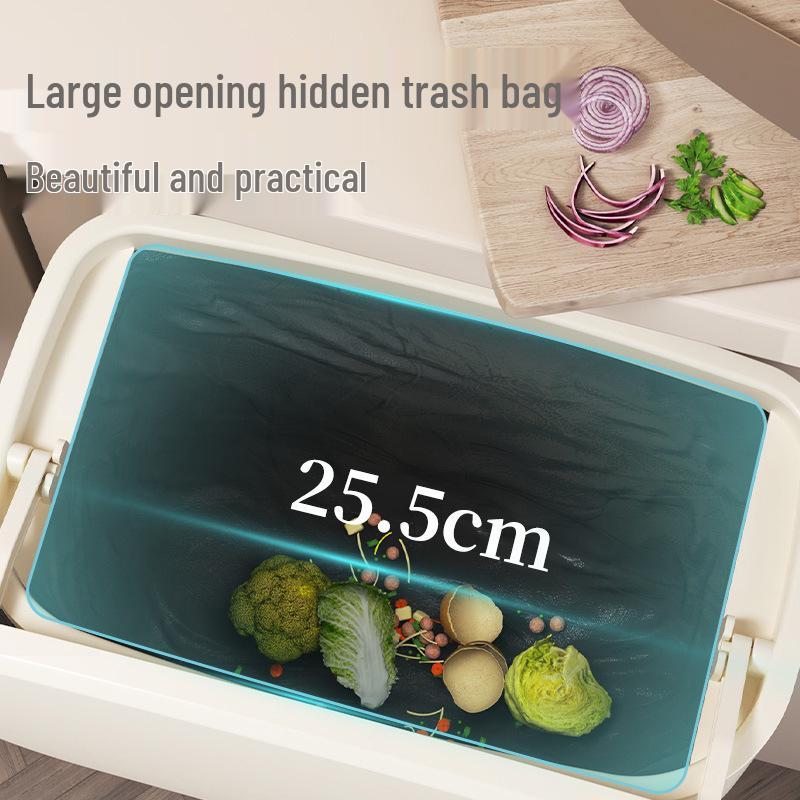 Large Wall-Mounted Kitchen & Bathroom Trash Bin with Sliding Lid