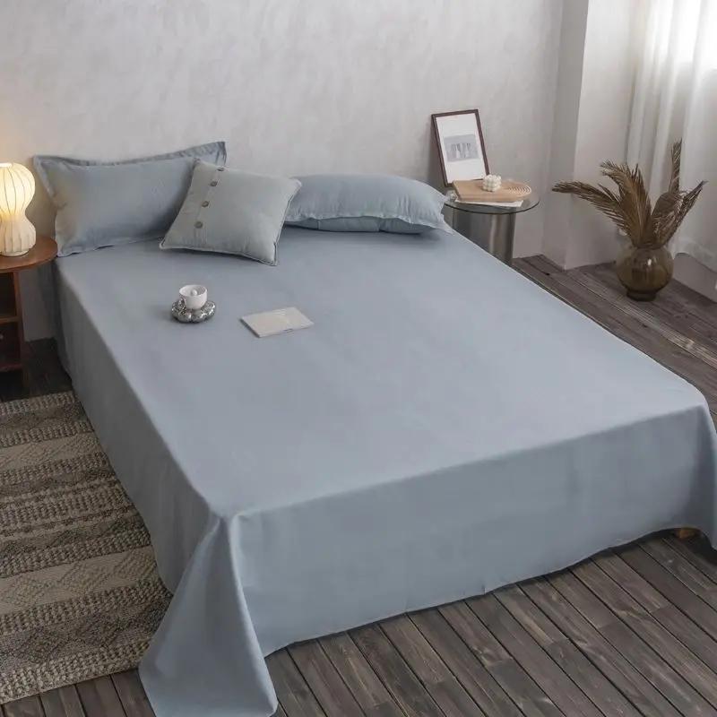 Schlafzimmer Bettlaken Uni Gemütlich Weich Bequem Hautfreundlich Waschbar Hotel Rutschfest Schlicht Bettdecke Zuhause Doppel Einzel Studentenwohnheim