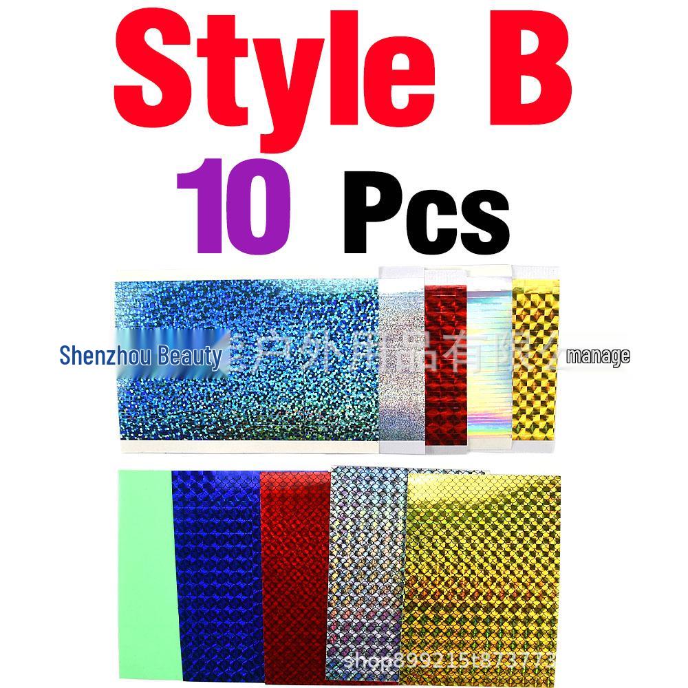 DIY Olta Yemleri İçin 10 Adet Lazerli Parlak Balık Pullu Çıkartma