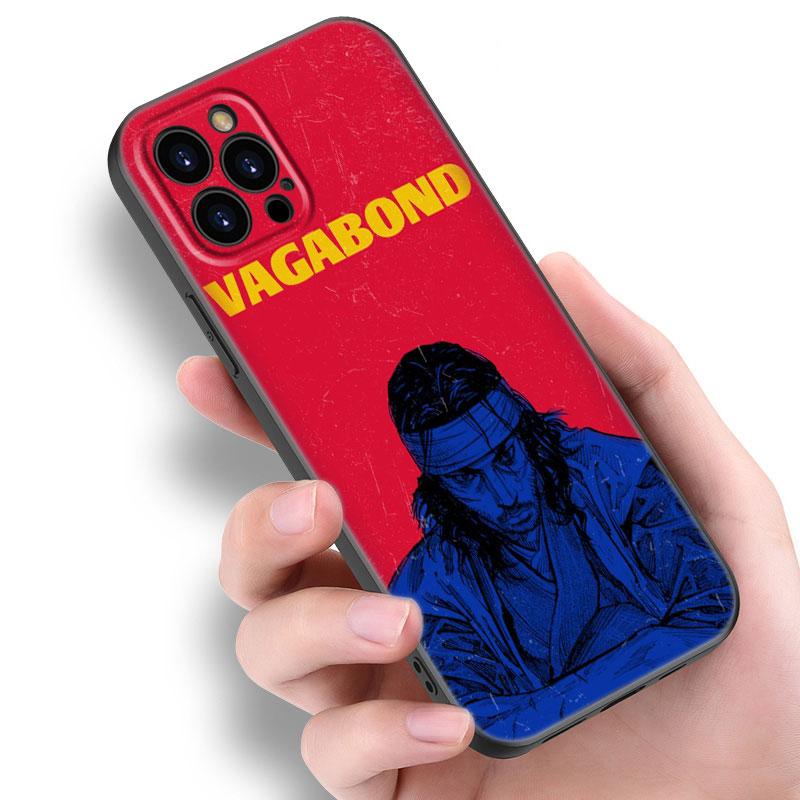 Vagabond Manga Pouzdro na telefon pro Apple iPhone 12 13 Mini 11 14 15 Pro Max 7 8 Plus X XR XS SE 2020 2022 Černé silikonové pouzdro