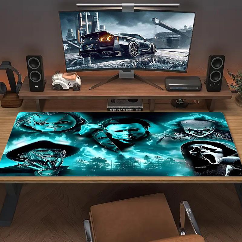 Horror Halloween Color Mouse Pad Large Gaming Table Cushion Non-slip Laptop Tablet Big Mousepad XXL Mat Mini PC Playmat With Lock edge