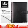 Red Leather A5 Business Loose-leaf Notebook with Card Holder