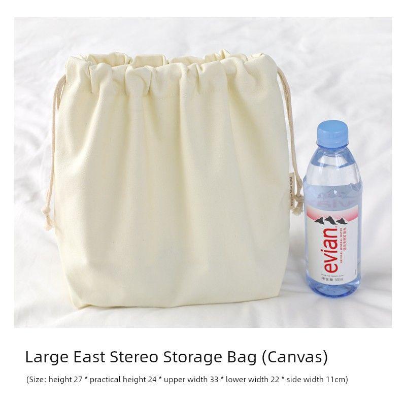 

Большая трехмерная однотонная парусиновая повседневная косметичка Large [white]]