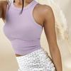 Europäische und amerikanische Damen Frühling und Sommer kurze einfarbige ärmellose T-Shirt-Weste