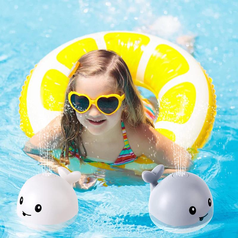 Upgraded Baby Rechargeable Bath Toy with Waterproof Light Up Whale Spray Water Bathtub for Toddlers Kids Pool Bathroom Toys