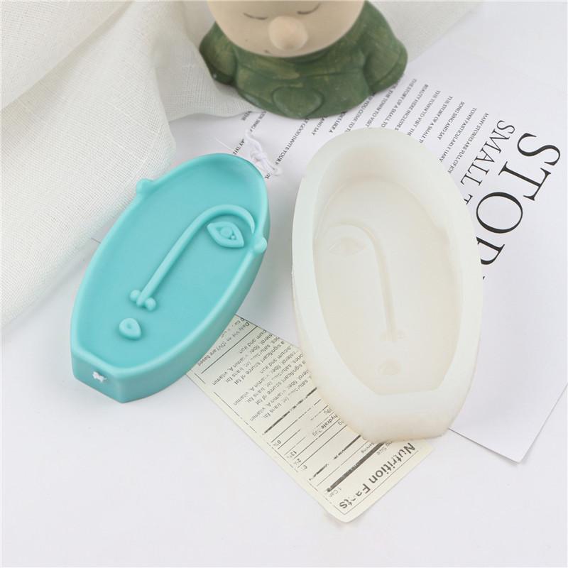 3D Art Abstract Human Face Candle Silicone Mold DIY Nordic Design Candle Making Plaster Aromath Soap Molds Home Decor Craft Gift