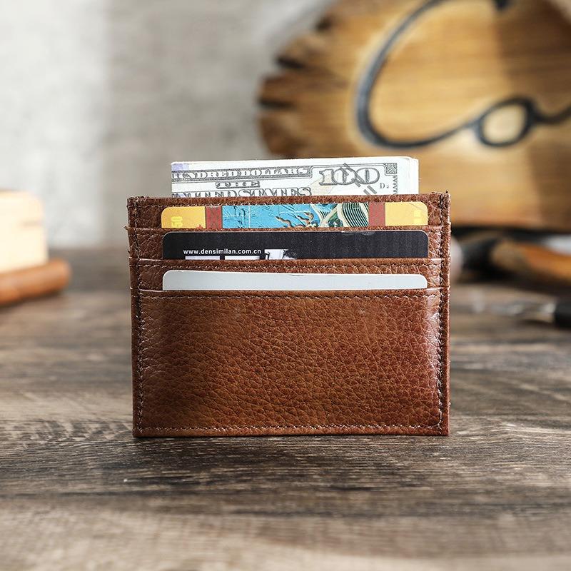 Card Case OEM Real Cowhide Card Clip Card Pack Thin Multi-card RFID Card Sleeve Generation