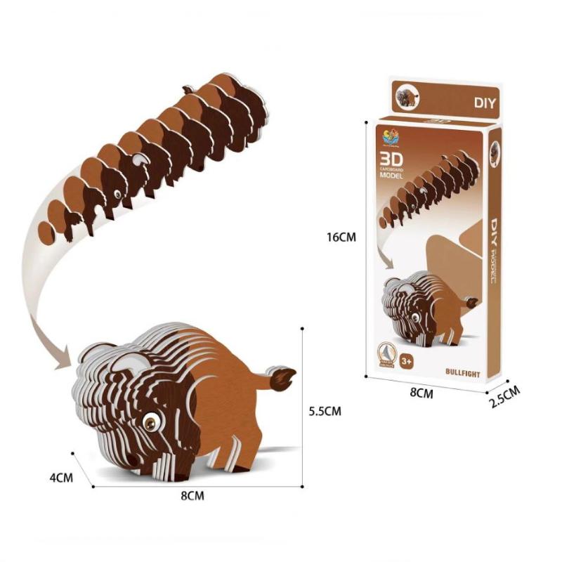 1 Set Kids Educational Montessori Toys Funny Diy Manual Assembly Three-Dimensional Model Animal 3D Paper Puzzle Toy For Boy Girl