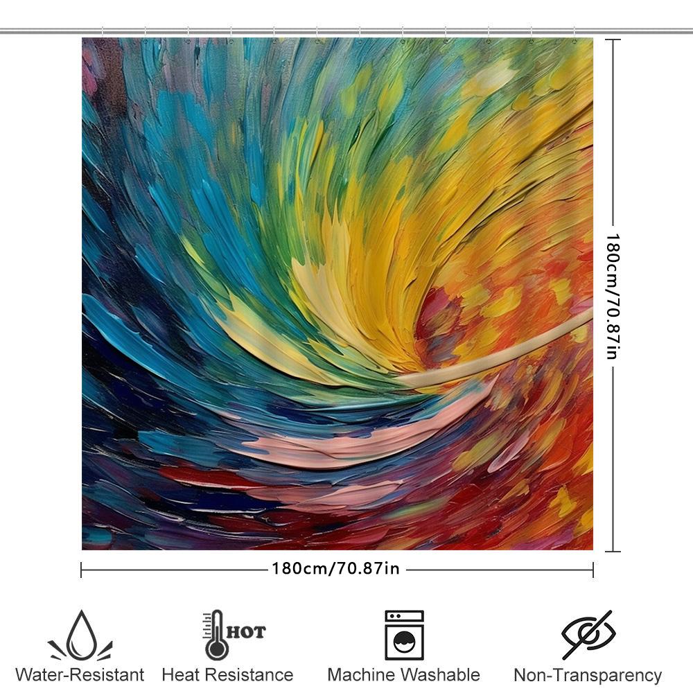 Colorful Watercolor Shower Curtain Modern Bathroom Decor For Home Decoration In Multicolor Design