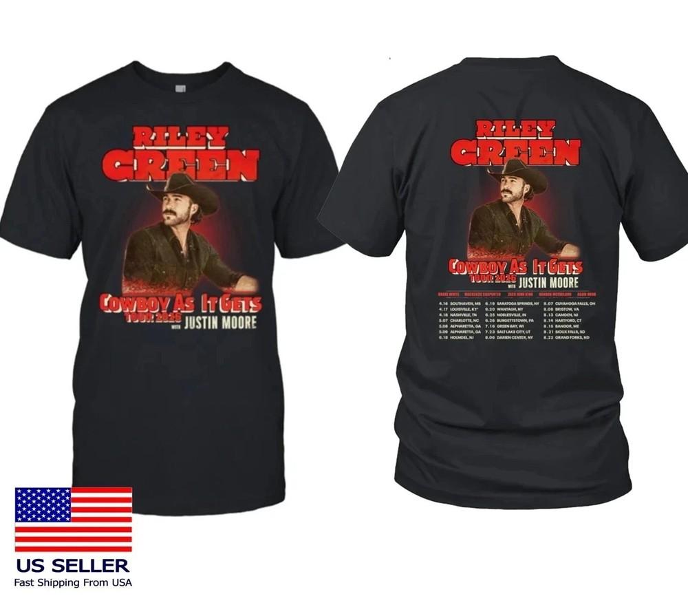Riley Green Tour Cowboy As It Gets Tour 2026 TShirt Unisex T-Shirt XL