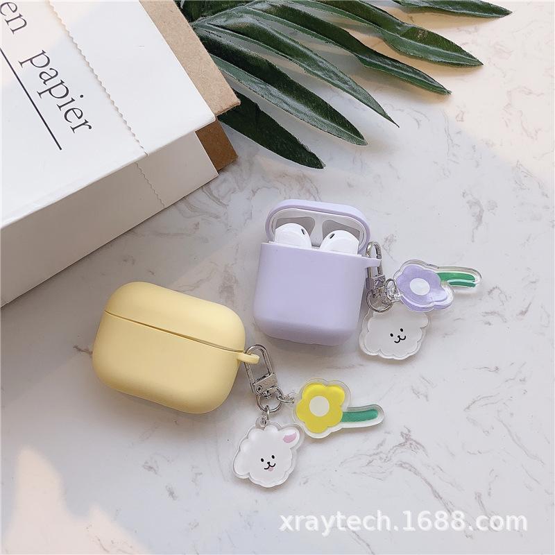 ins cute flower cloud keychain for apple AirPods Pro earphone cover 1/1/1 generation silicone soft case